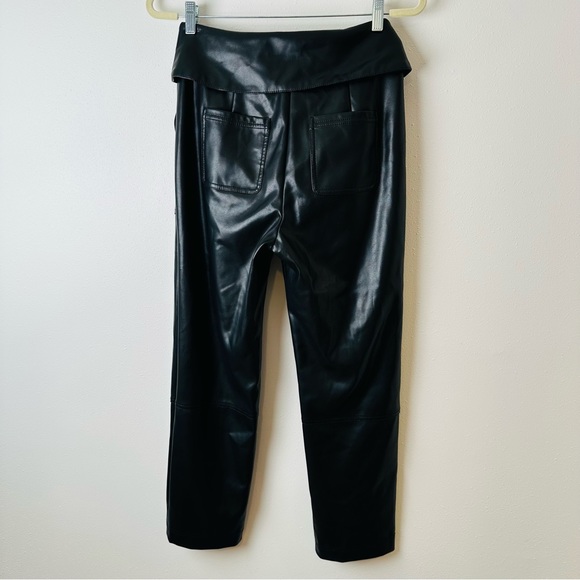 JONATHAN SIMKHAI TESSA VEGAN Leather Tie High Waisted Pant in Black - Picture 12 of 16